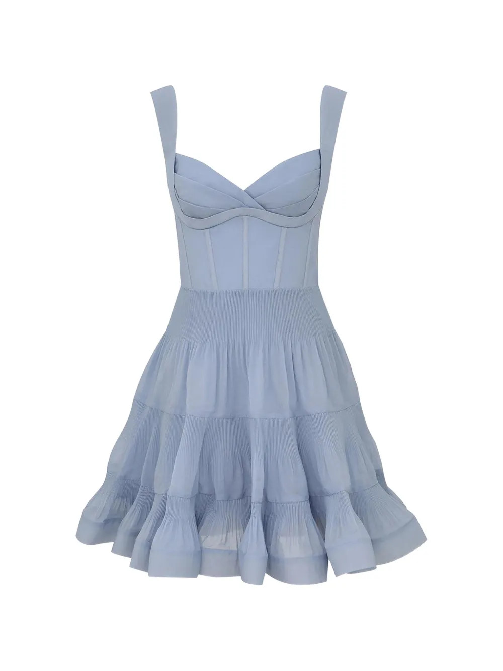 ZIMMERMANN Pleated Draped Mini Dress | Blue | FARFETCH | Farfetch Global