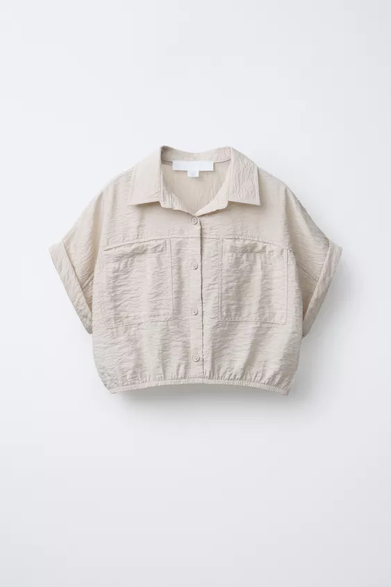 FLOWY SHIRT WITH ELASTIC | Zara US