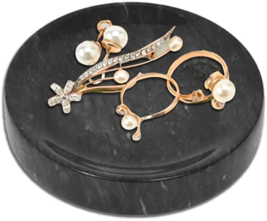 CABALAY Marble Round Vanity Tray for Jewelry, Dish Ring Trinket Holder ,Jewelry Organizer Tray, M... | Amazon (US)