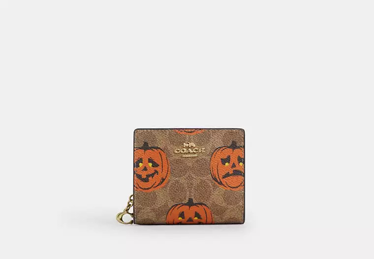 Snap Wallet In Signature Canvas With Halloween Print | Coach Outlet US