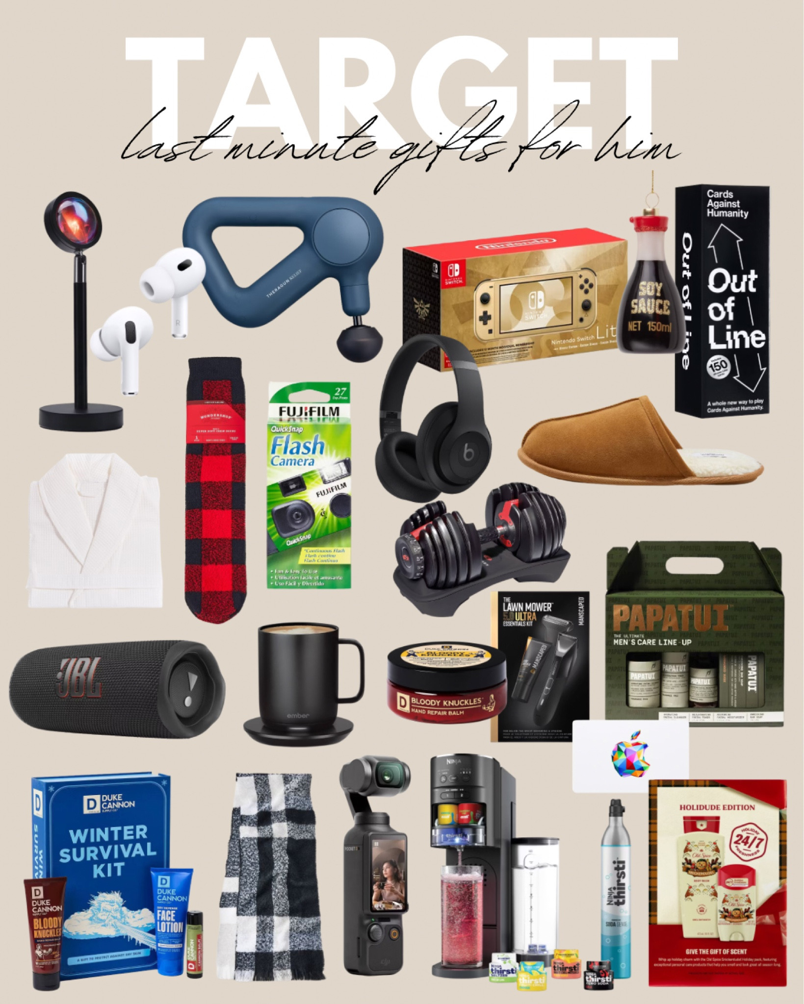 Holiday Gift Guide: last minute gift ideas for him all from target!! 🎯🎁🎄✨

#LTKHoliday #LTKMens #LTKGiftGuide