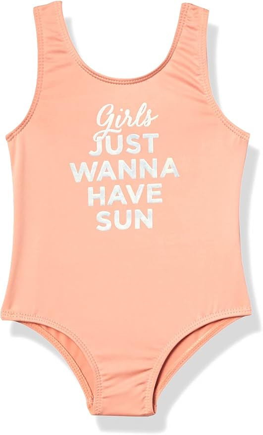 Pink Platinum Girls' Iridescent One Piece Swimsuit | Amazon (US)