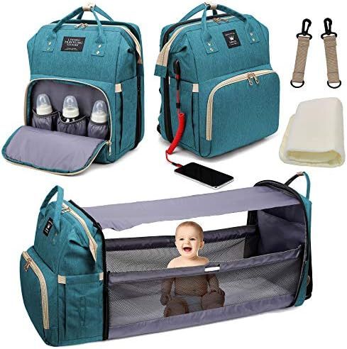 Diaper Bag Backpack, Multi-Function Large-Capacity, Baby Essentials Travel Bassinet, Foldable Bab... | Amazon (US)
