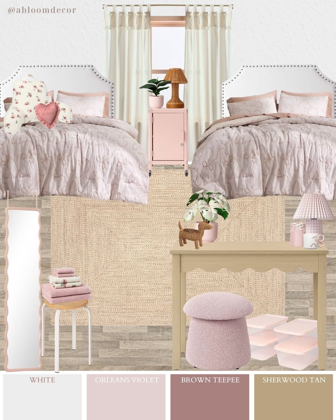 Blush Pink Cottagecore Shared Bedroom Design

#LTKHome #LTKKids