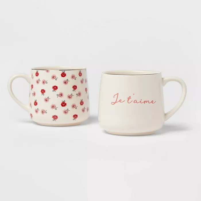 15oz 2pk Stoneware French Mug Set - Threshold™ | Target