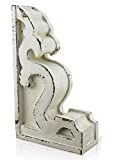SAM + OLLIE FURNISHINGS Antique Style Corbel Finial Bookend, Chippy White Wood (10"x6"x2.5") | Amazon (US)