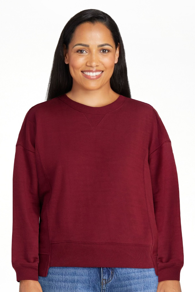 Time and Tru Women’s Ribbed Panel Sweatshirt with Long Sleeves, Sizes XS-XXXL | Walmart (US)