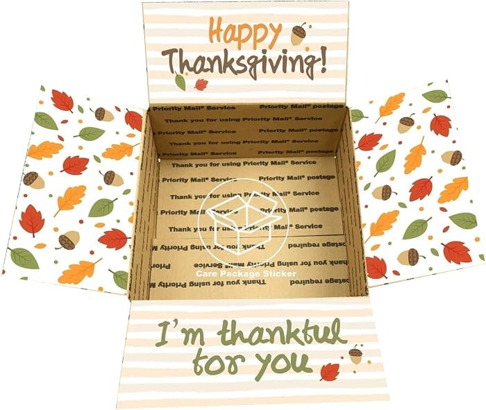 Thanksgiving Care Package Sticker Kit for Shipping Boxes - Stripes | Amazon (US)