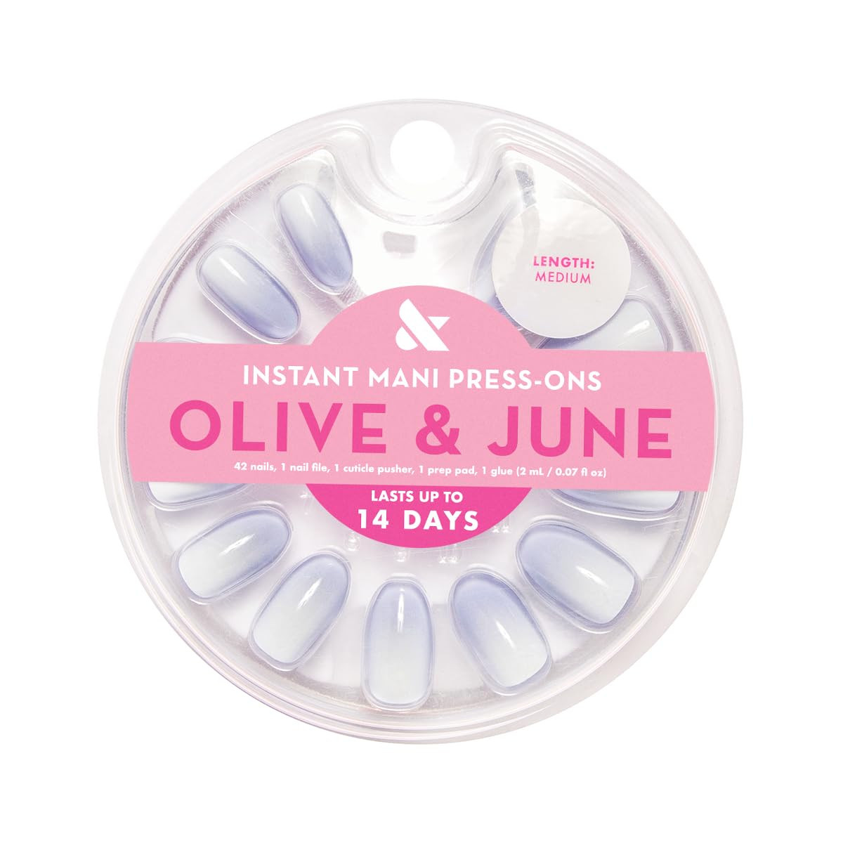 Olive & June Instant Mani Press On Nails (Glue) | 42 Fake Nails, 21 Sizes | Non-Toxic, Long-Lasti... | Amazon (US)