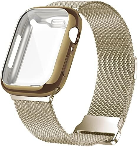 Geoumy Metal Magnetic Bands Compatible for Apple Watch, 38mm with Case, Stainless Steel Milanese ... | Amazon (US)