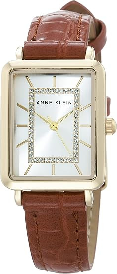 Anne Klein Women's Glitter Accented Croco-Grain Strap Watch, AK/3820 | Amazon (US)