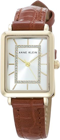Anne Klein Women's Glitter Accented Croco-Grain Strap Watch, AK/3820 | Amazon (US)