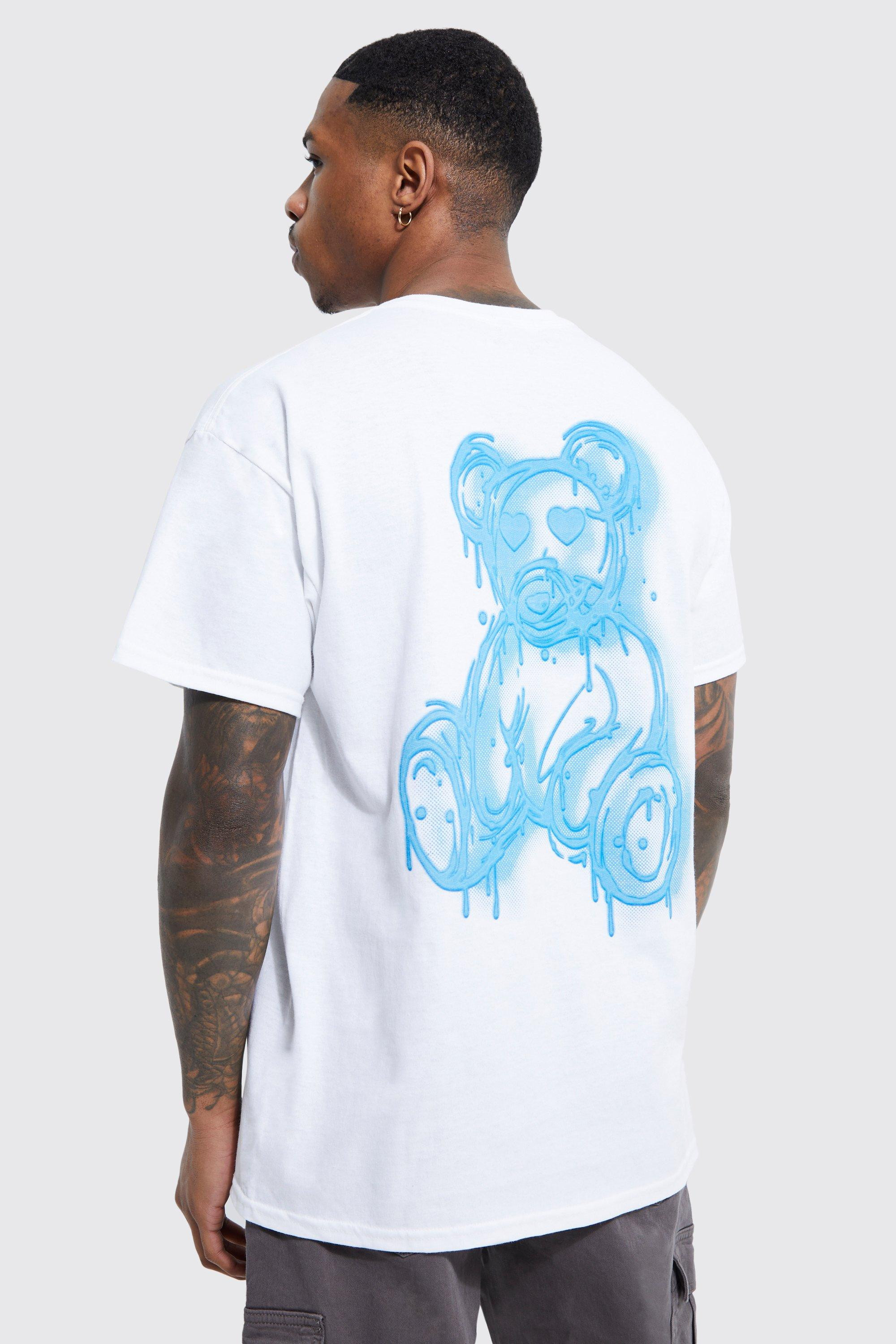 Regular Fit Spray On Teddy Graphic T-shirt | boohooMAN (DE, IE & UK)