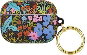 Rifle Paper Co. Protective AirPod Pro Case Cover, Soft Silicone Cover with Gold Keychain Ring for... | Amazon (US)