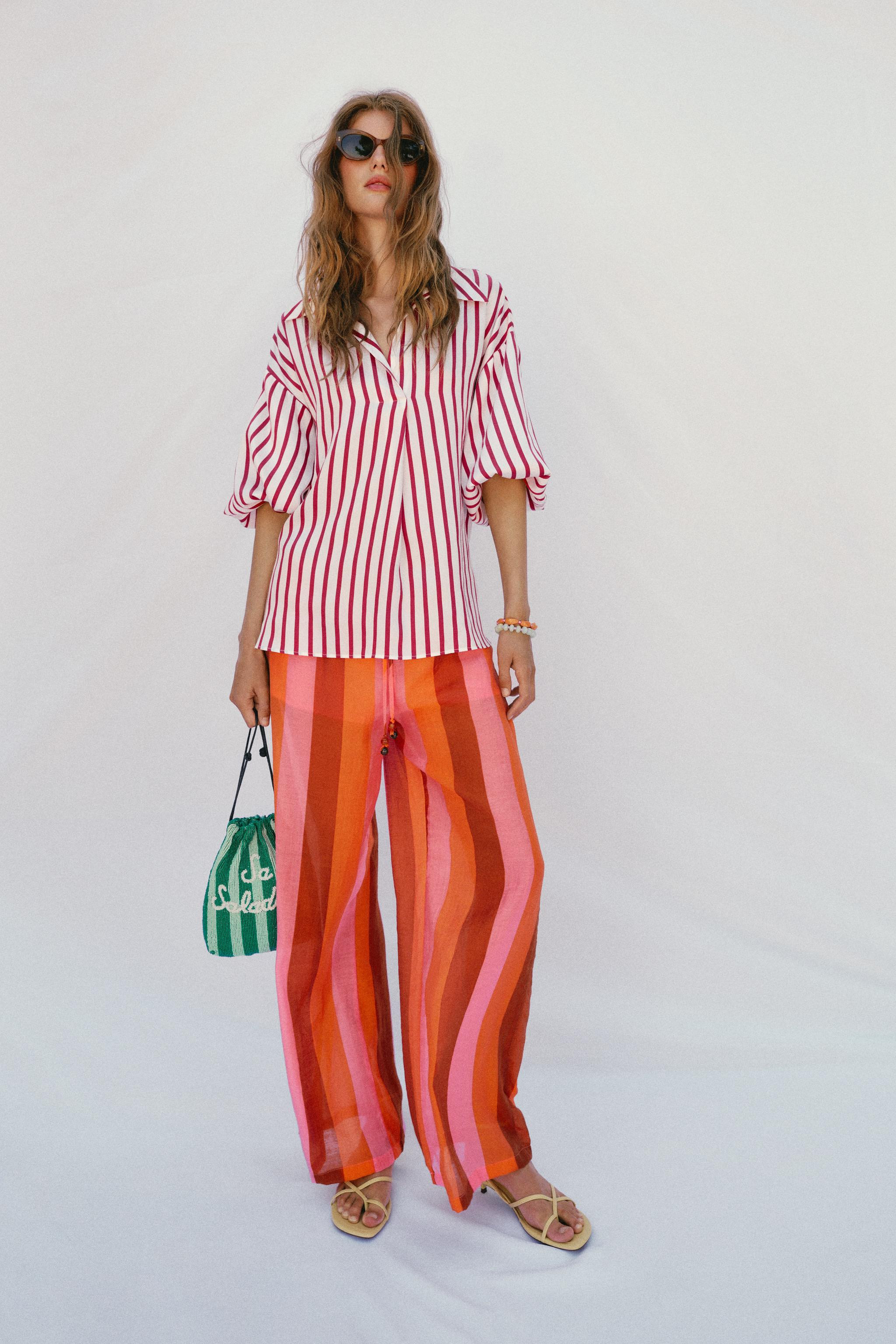 STRIPED PUFF SLEEVE SHIRT | Zara US