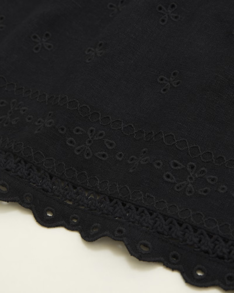 Linen-Blend Tie-Back Squareneck Top | Abercrombie & Fitch (US)