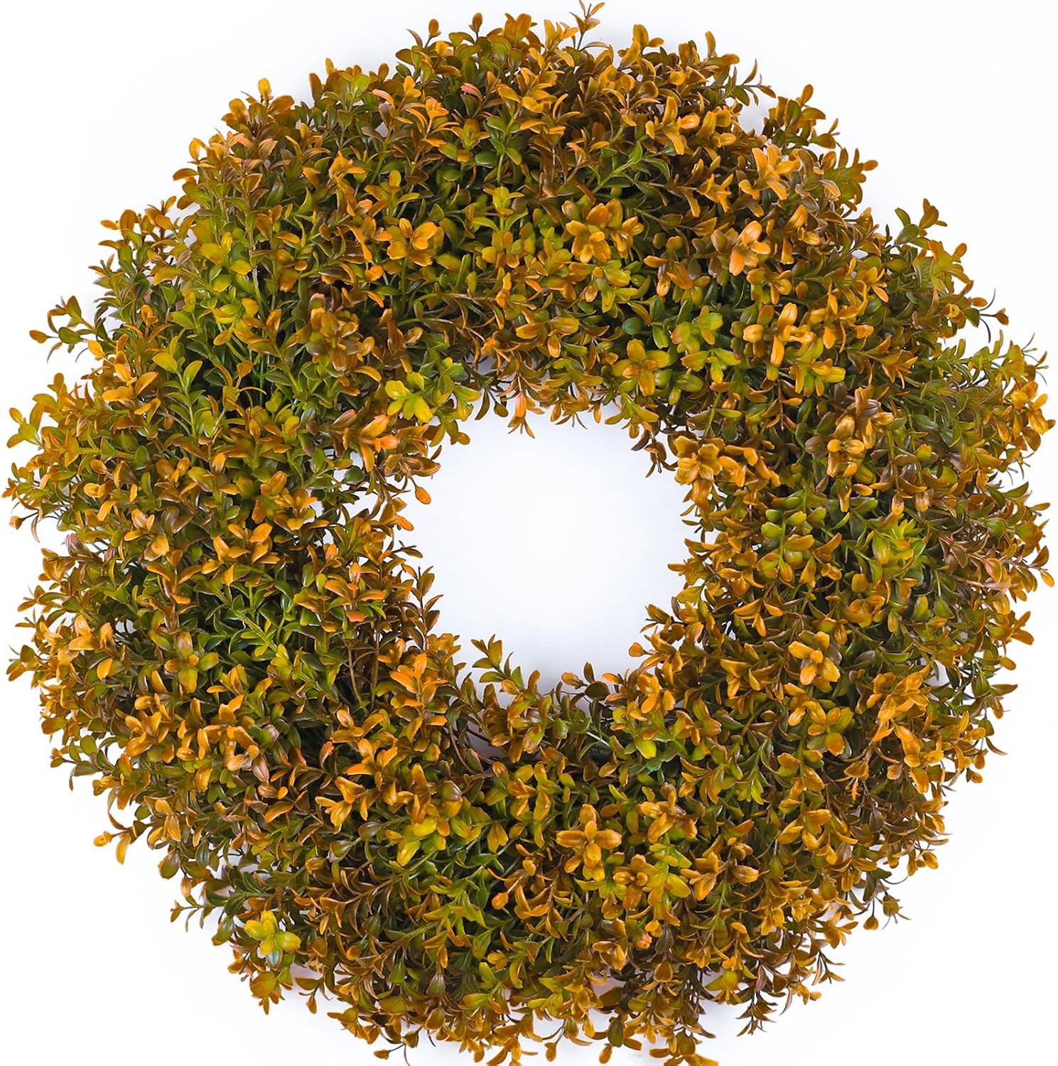 Fall Wreaths for Front Door, Large 24in Artificial Fall Wreath for Home Decor Outside, Boxwood Autumn Door Wreath for Window Wall Porch, Thanksgiving Decorations, Farmhouse Outdoor Seasonal Decoration | Amazon (US)