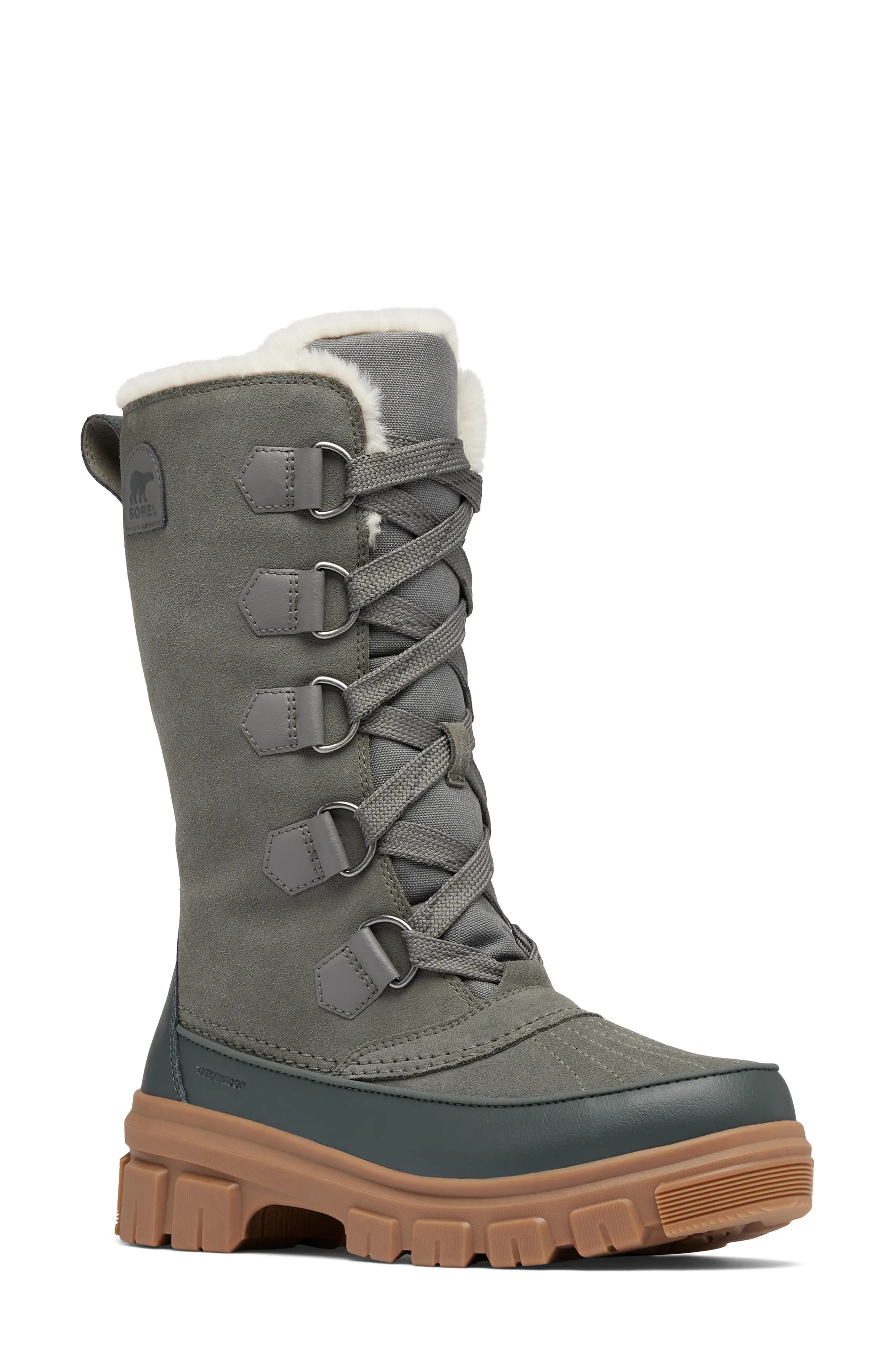 SOREL Tivoli V Faux Fur Lined Tall Waterproof Boot in Quarry/Grill at Nordstrom Rack, Size 9 | Nordstrom Rack