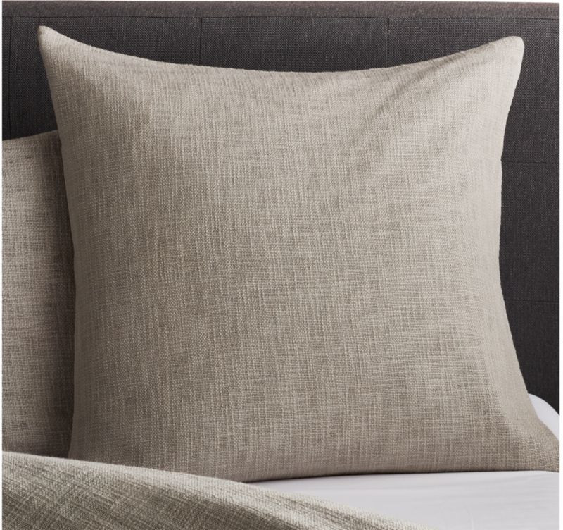 Lindstrom Cotton Grey Euro Sham | Crate & Barrel | Crate & Barrel