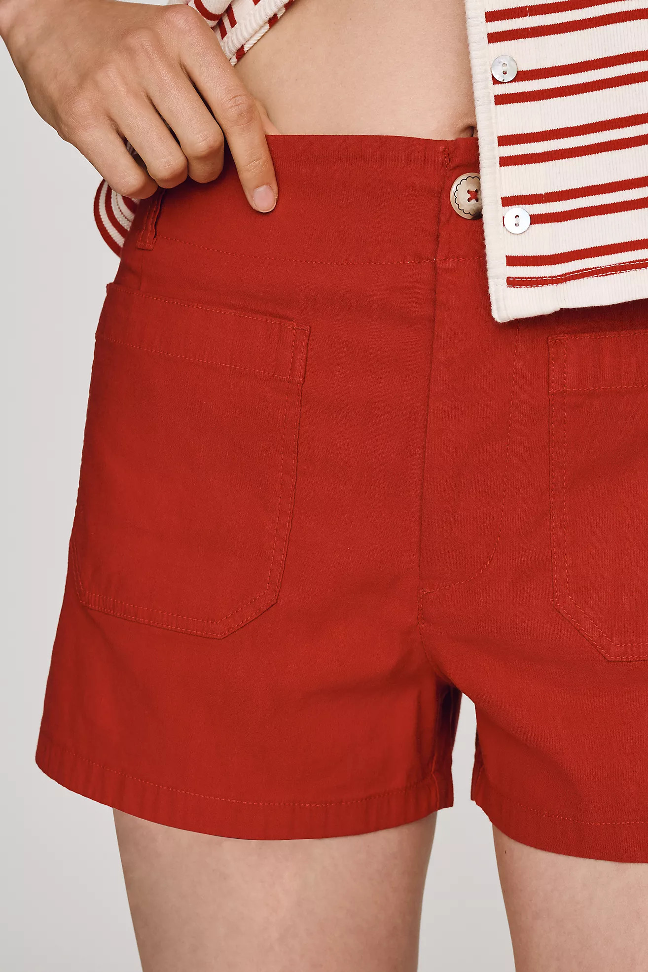 Maeve Colette Linen-Blend High-Rise Shorts | Anthropologie (US)