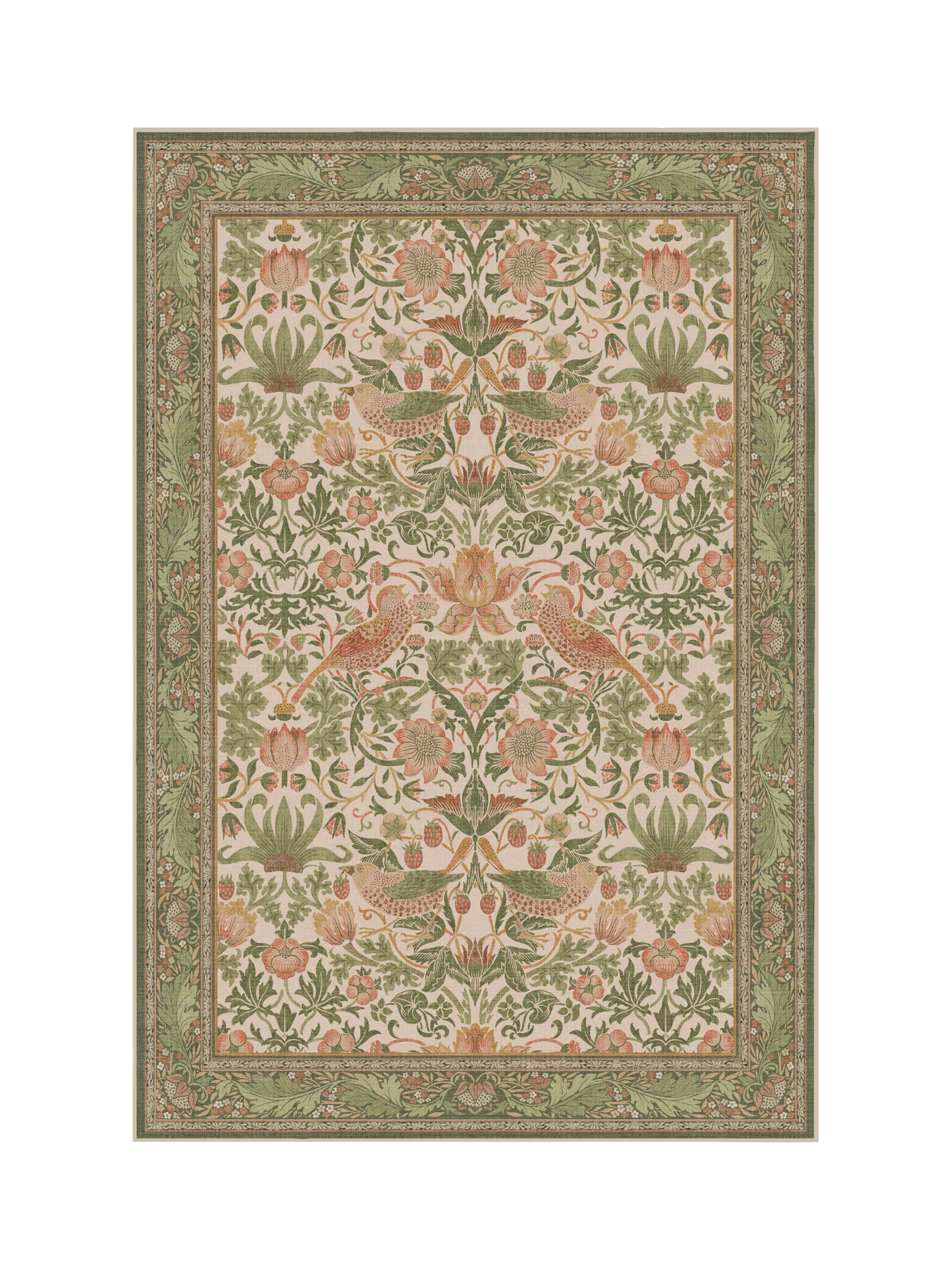 Ruggable x Morris & Co. Strawberry Thief Flatwoven Rug | John Lewis (UK)