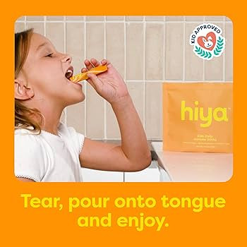 Hiya Kids Immune Support – Vitamin C, Elderberry & Beta Glucans for Ages 2+, Delicious Orange F... | Amazon (US)
