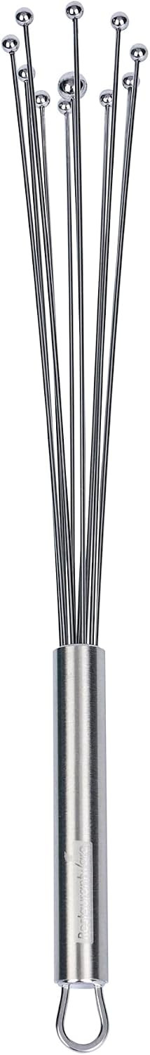 Restaurantware 12.5 in Stainless Steel Ball Whisk - German Standard Egg Beater with Ergonomic Handle, Dishwasher Safe - Manual Mixer Cooking Whisk for Baking, Stirring, Sauces, Beating | Amazon (US)