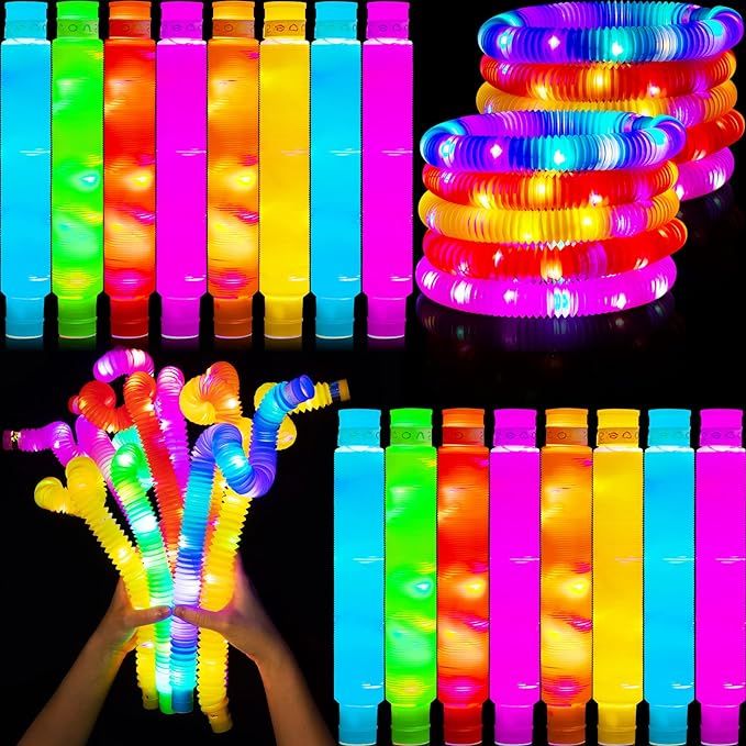 Light Tube Sensory Toys Sensory Stretch Tubes Kit 6 Color Fun Tubes Decompression Sensory Toys Gl... | Amazon (US)