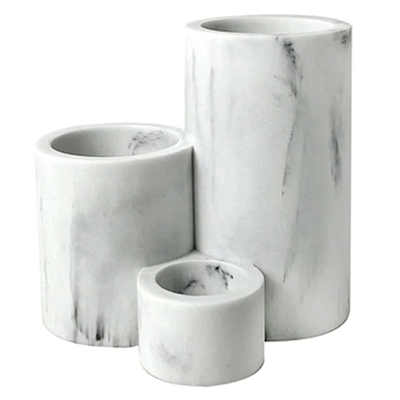 White Marbled Brush Holder | At Home