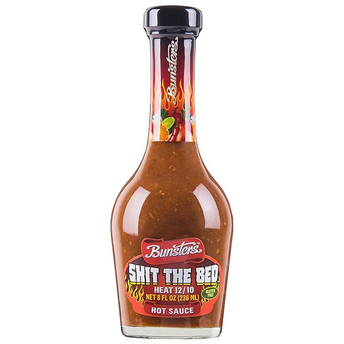 Bunsters Shit The Bed 12/10 Heat Hot Sauce - Chili Pepper Sauce (Single Bottle) | Amazon (US)