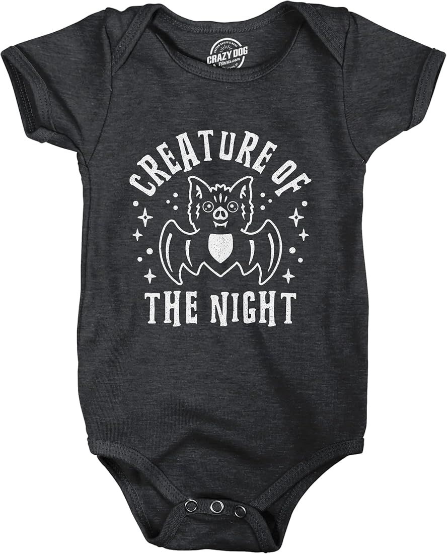 Creature of The Night Baby Bodysuit Funny Cute Halloween Bat Graphic Novelty Jumper for Infants | Amazon (US)