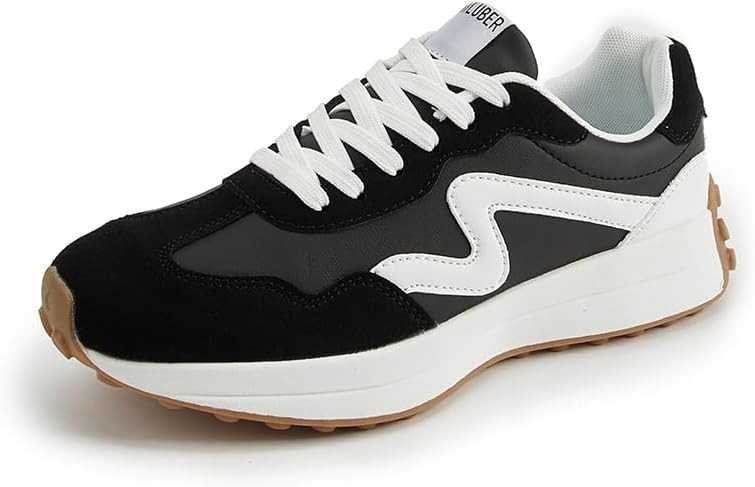 LEYING Women's Platform Retro Style Sneakers - Lace-up Classic Fashion Stylish Tennis Running Wal... | Amazon (US)