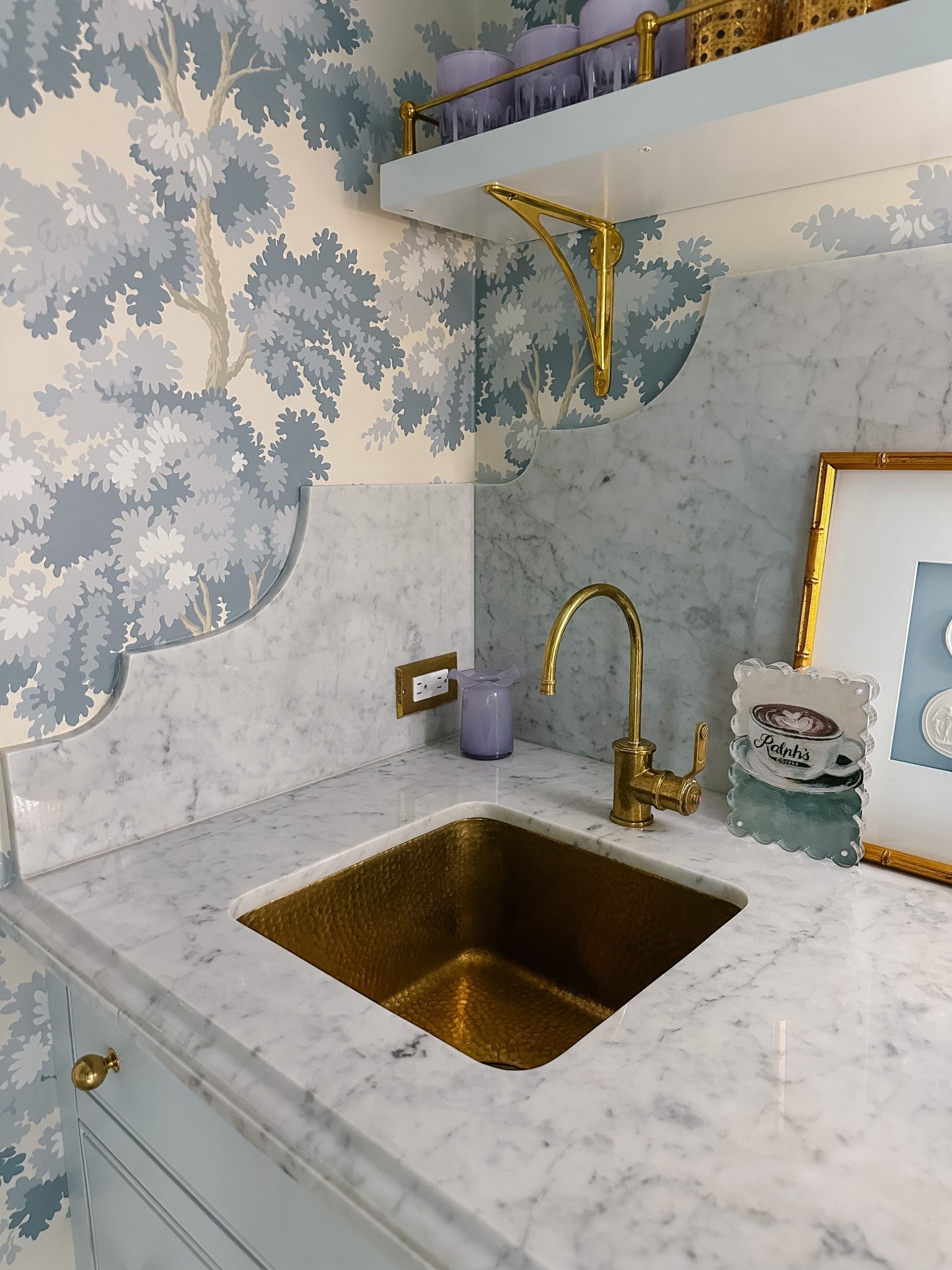 Our hammered brass bar sink & instant hot water faucet system is from @Wayfair & we absolutely love it! The faucet also has filtered cold water. The perfect addition to your kitchen, scullery or butler’s pantry! #wayfair #WayfairPartner #ad 