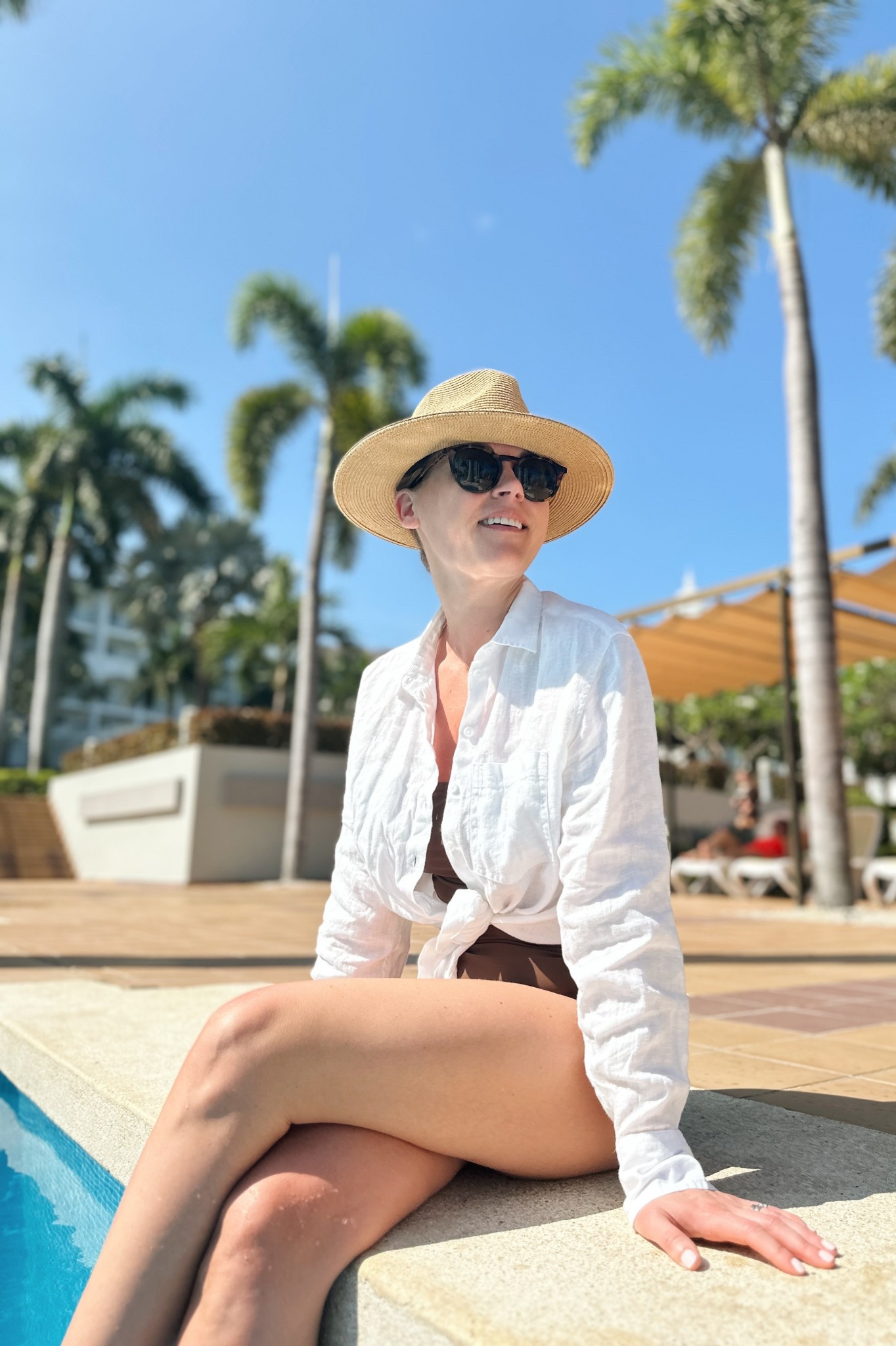 Top size small
Hat & swimsuit, linked similar 

#LTKTravel #LTKSeasonal #LTKOver40