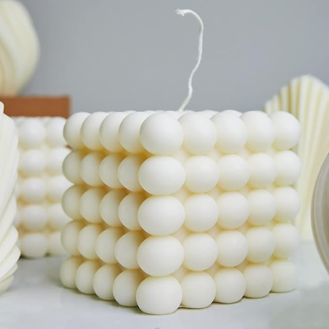 LUXANNA Large Decorative Scented Bubble Candle (White) - Handmade Aesthetic Candle for Home Decor... | Amazon (US)