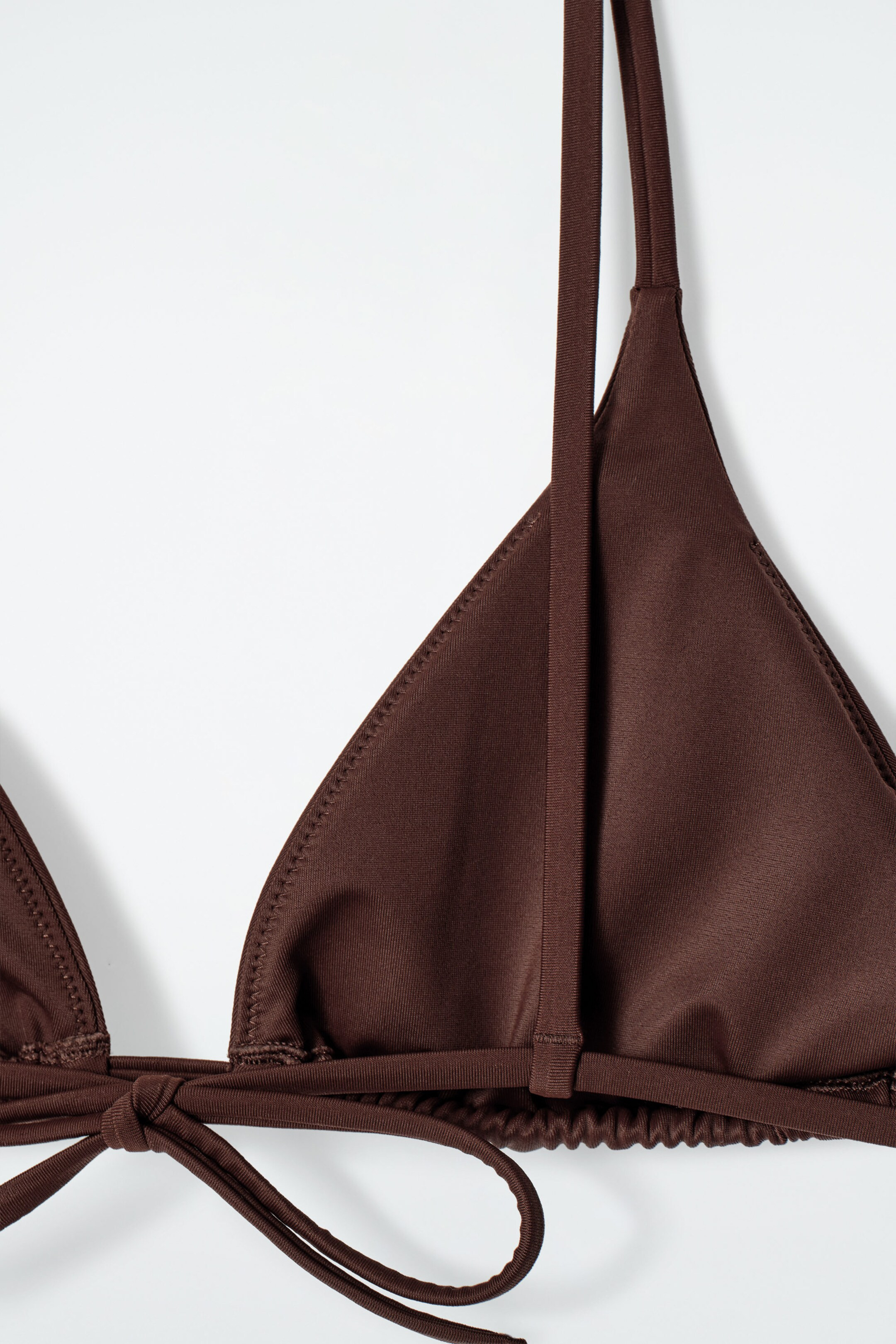 TRIANGLE BIKINI TOP - BROWN | COS UK