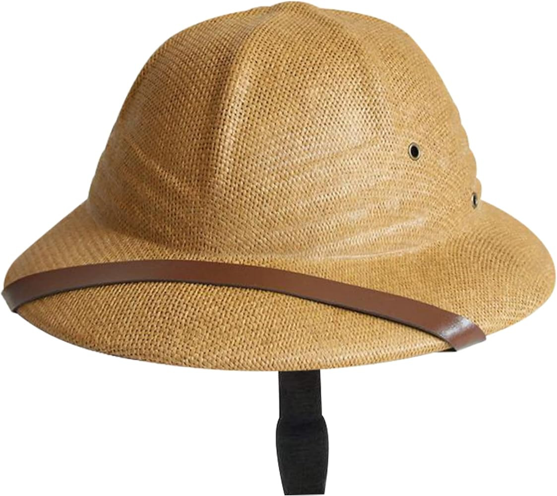100% Straw Helmet Pith Sun Hat Summer Men Vietnam War Army Hat Dad Boater Bucket Hats Safari Jung... | Amazon (US)