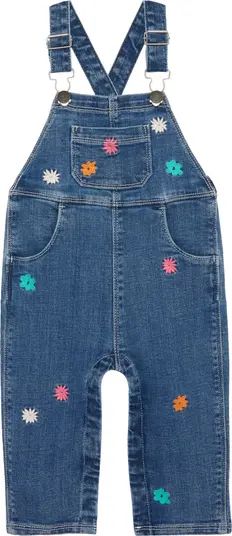 Flower Embroidered Denim Overalls | Nordstrom