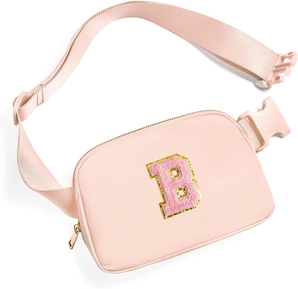 Belt Bag Fanny Pack Crossbody Bags with Initial Letter Patch Cute Stuff Birthday Gifts for Teenag... | Amazon (US)
