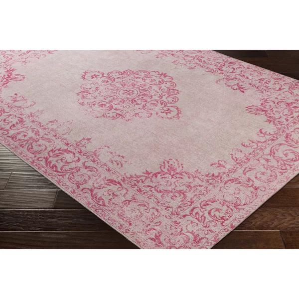 Cheekwood Oriental Hand-Flatweave Cotton Bright Pink/Blush/Beige Area Rug | Wayfair North America