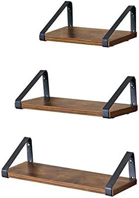 VASAGLE Floating Shelves Wall Mounted, Industrial Wall Shelf, Set of 3, Stable Display Stand for ... | Amazon (US)