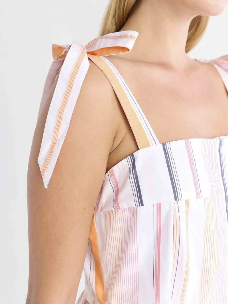 Free Assembly Women's and Women's Plus Sleeveless Cotton Midi Dress with Tie Shoulders, XS-4X - W... | Walmart (US)