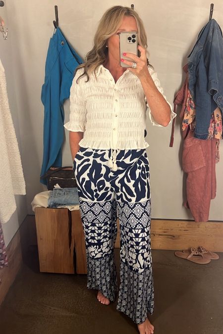 Resort, vacation, spring outfit idea, over 50 spring fashion, vacation outfit idea for women over 50, fun pants for spring, classic white top, Anthropologie outfit, resort wear

#LTKstyletip #LTKtravel #LTKover40