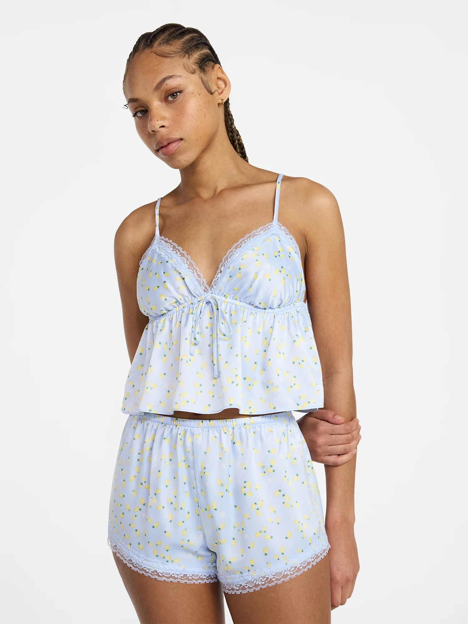 No Boundaries Satin Cami and Shorts Sleep Set, 2-Piece, Women's XS-XXL | Walmart (US)