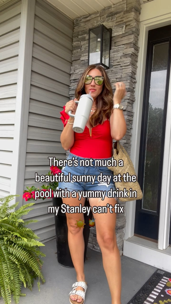 Red ruffle, one shoulder, one piece swimsuit ❤️ - size medium 

#LTKStyleTip #LTKFindsUnder50 #LTKSwim