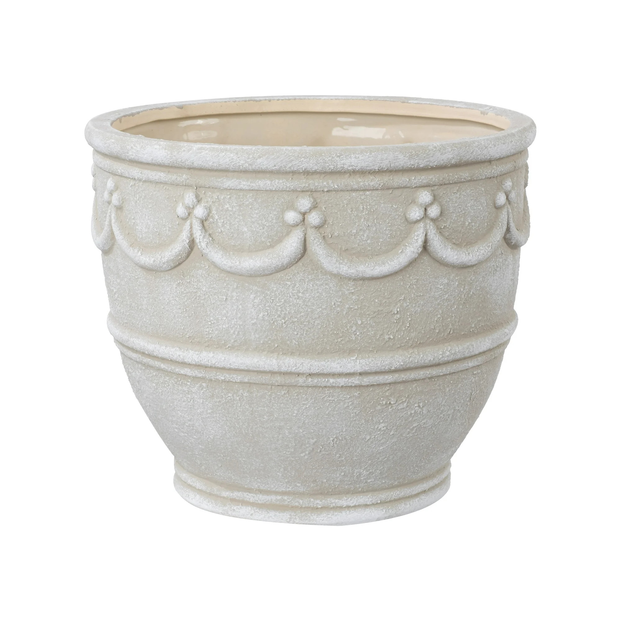 My Texas House 12" Retro Planter, Cream | Walmart (US)