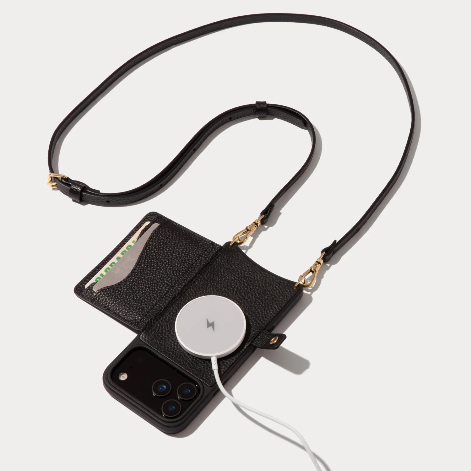 Mila MagSafe Charging Crossbody Bandolier - Black/Gold | Bandolier