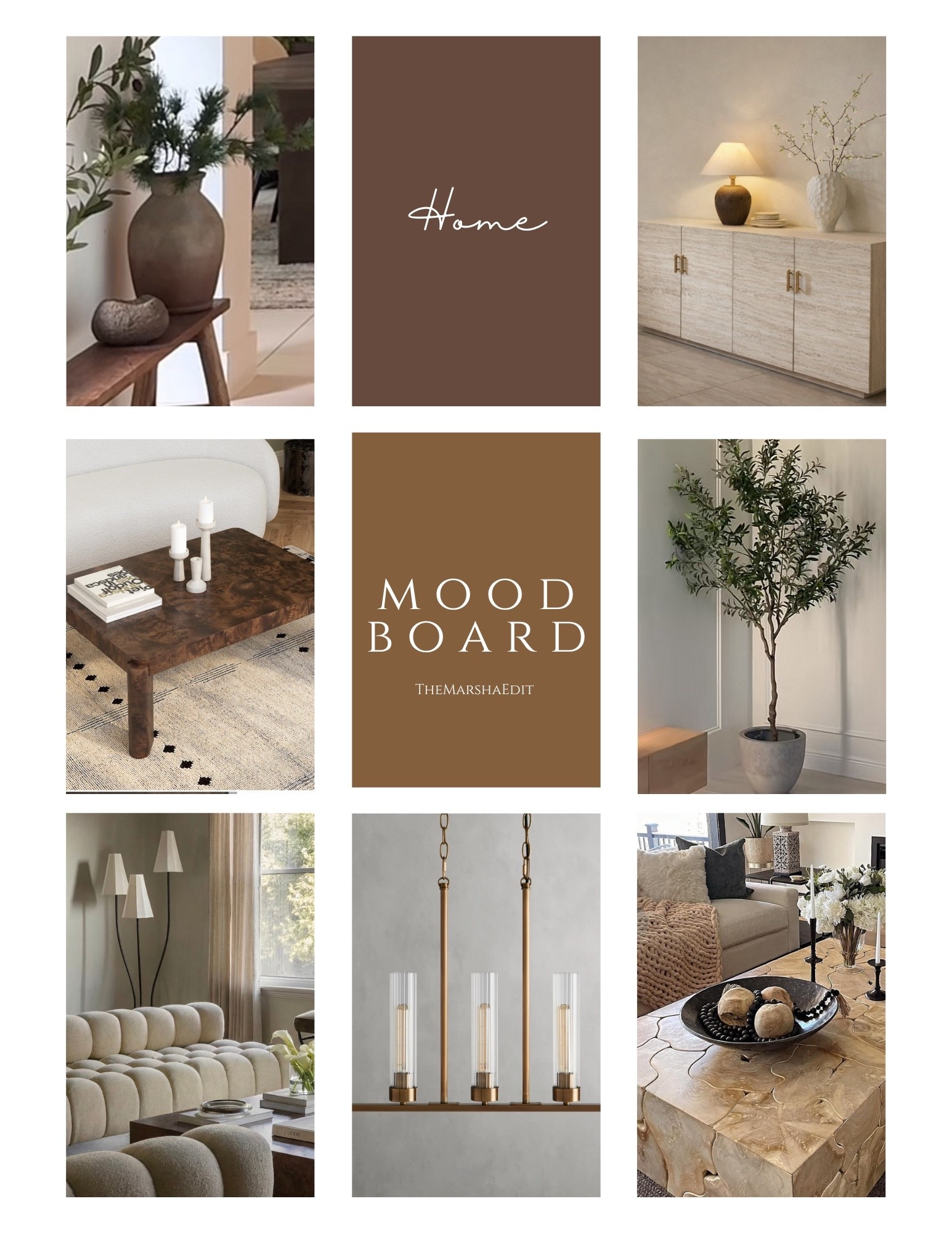 Neutral tones, warm woods, and soft textures 🤍 This home mood board is all about cozy minimalism with a timeless feel. Saving these pieces for the forever home. #home #decor #coffeetable 

#LTKHome
