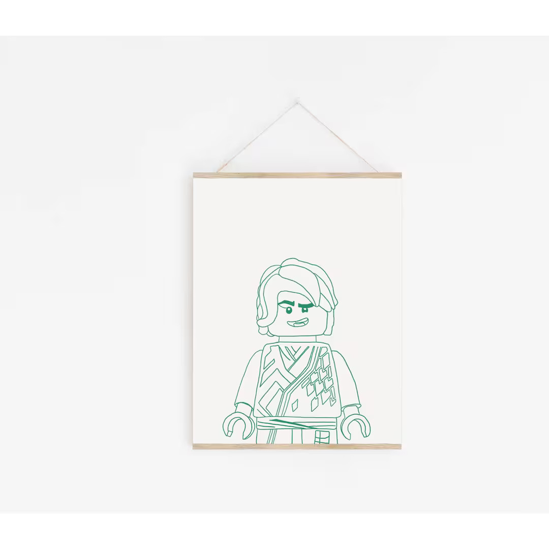 Ninja Building Block Toy Print | Kids Line Art| Playroom Art| Boy Room Decor| Minimalist Nursery ... | Etsy (US)