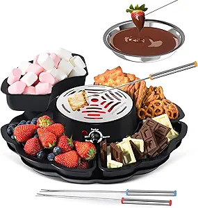 2 in 1 Electric S’mores Maker & Fondue Pot, Tabletop Indoor Smores kit with 4 Roasting Forks, 4... | Amazon (US)